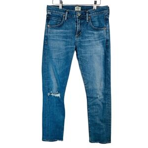 CoH Elsa Mid Rise Slim Fit Crop Jeans‎ Sz 25 Distressed Ankle USA Made Luxury